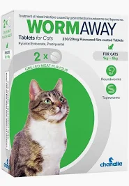 WORMAWAY for Cats, 2 Tablets
