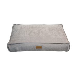 Grey Velvet Touch Dog Bed Small